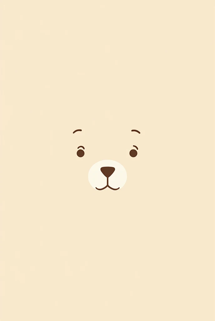 the face of a bear, made with simple lines, with a neutral face, care bears plan