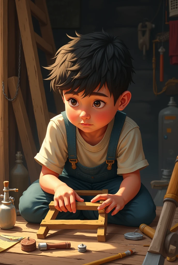 The boy made a new ladder, but this time it was stronger and more beautiful. He realized that every failure brings new opportunities, and his hard work is the real strength.
