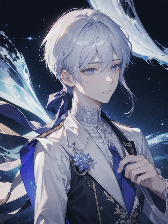 beautiful、ephemeral、Silver Marble Skin、Plain T-shirt、hope、Highest quality、uniform、clear、bright、cute、Loose、Lonely、Mature、Sunken eyes