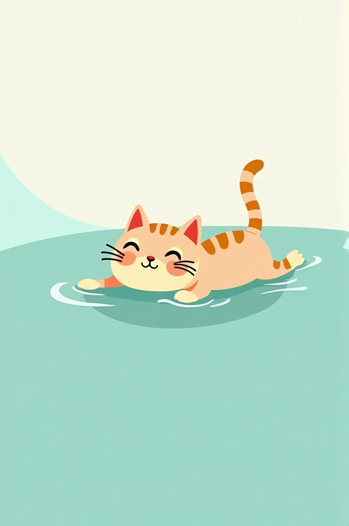 Vector art of cat in water