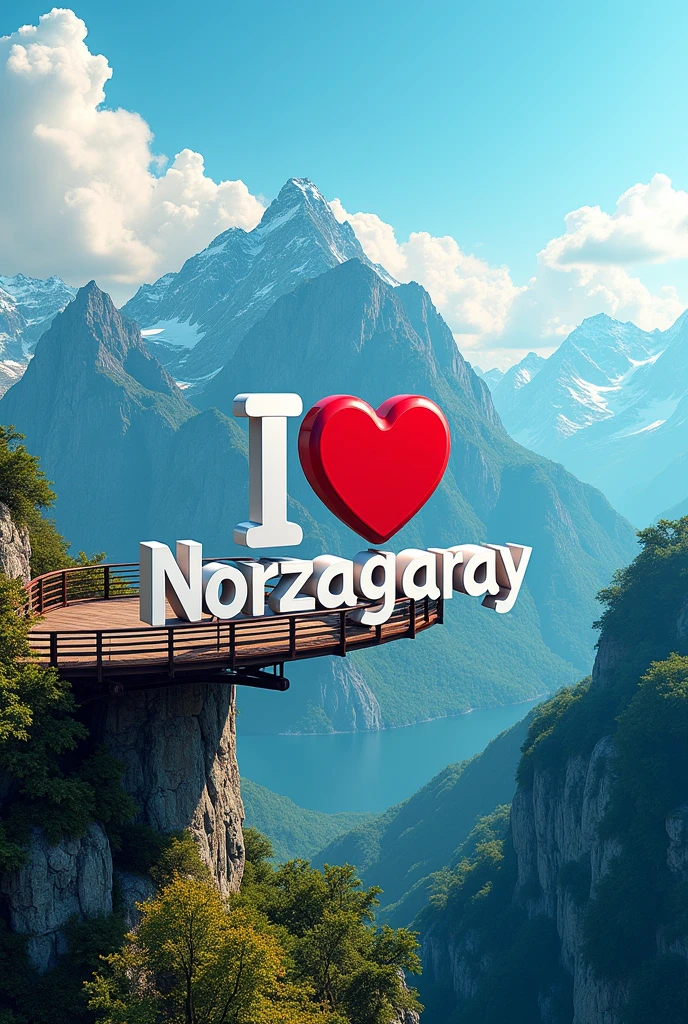 Can you make " I ❤️ Norzagaray" viewtype with a viewdeck on the back of it, like you see in mountains view make the image clear