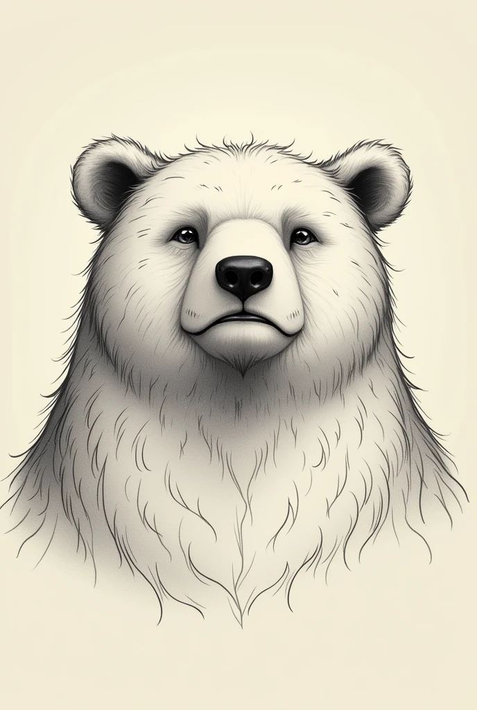 the face of a vain bear, with a neutral face, not so realistic, not so lively, like a classic drawing


