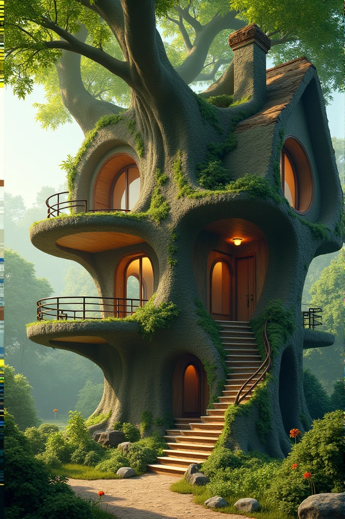 A house with trees inside