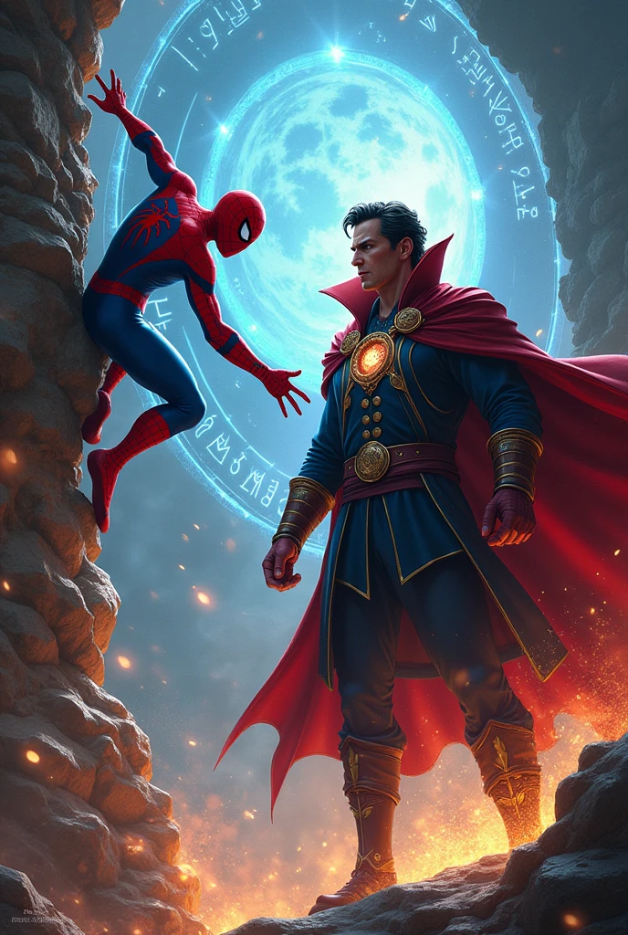 Please create a image of doctor strange and Spider-Man