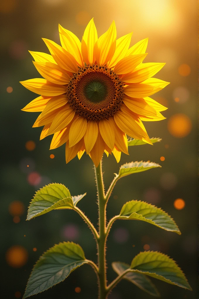 Sunflower loaded image with colours sheds like yellow brown green