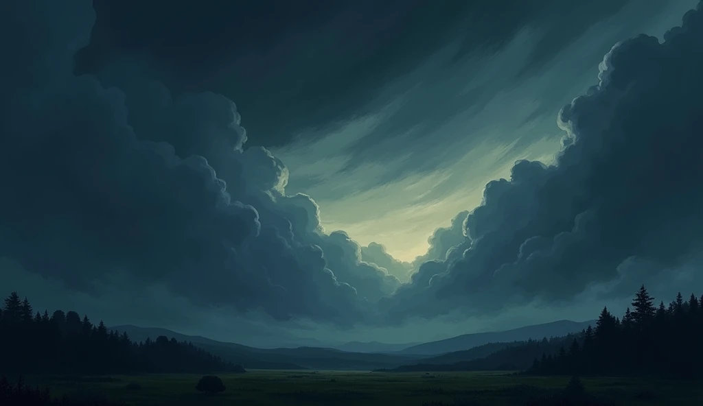 &#39;Dark Sky with Dark Clouds&#39; in Ghibli style