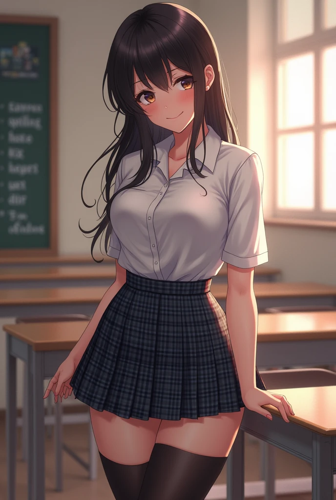 Schoolgirl in a buxom uniform