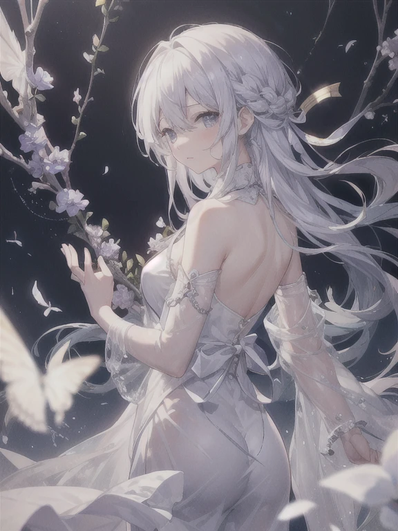 beautiful、ephemeral、Silver Marble Skin、hope、Highest quality、uniform、clear、bright、cute、Loose、Lonely、Mature、Very delicate