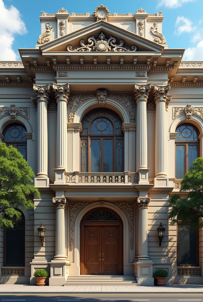 A large, ornate bank building with a grand entrance