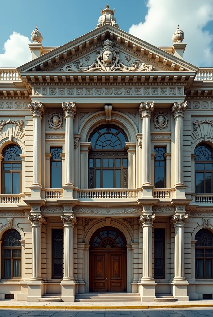 A large, ornate bank building with a grand entrance