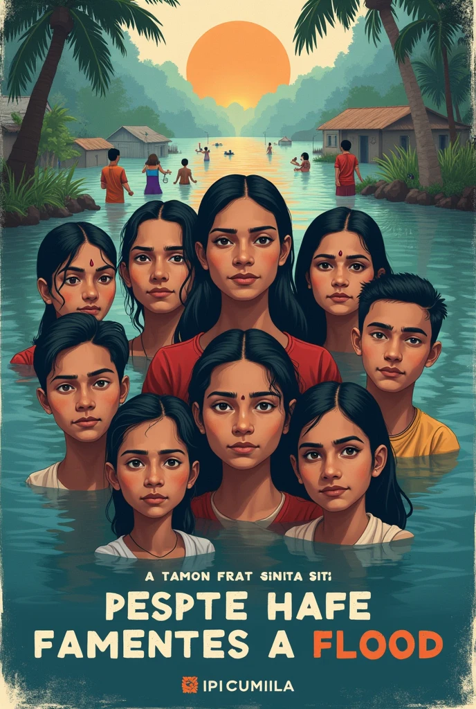 Donation camping poster for flood effected people in cumilla