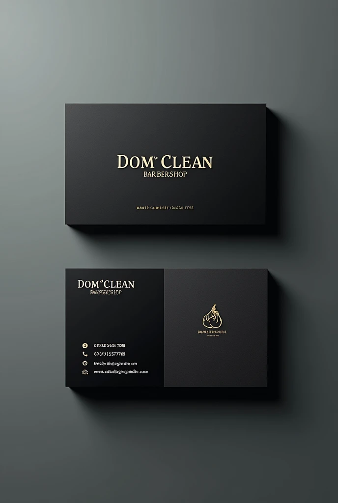 Create a business card for a barbershop, with a grey and black background, with the name of the barbershop and the phone number +573015257788