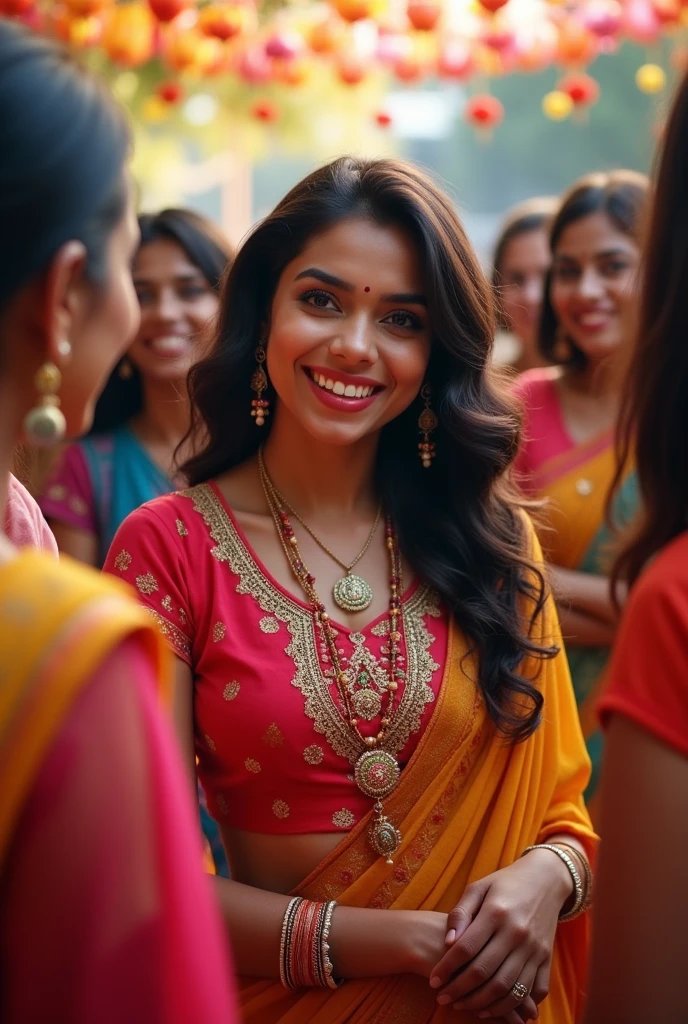 Indian girle posing photo. Same girl with friends