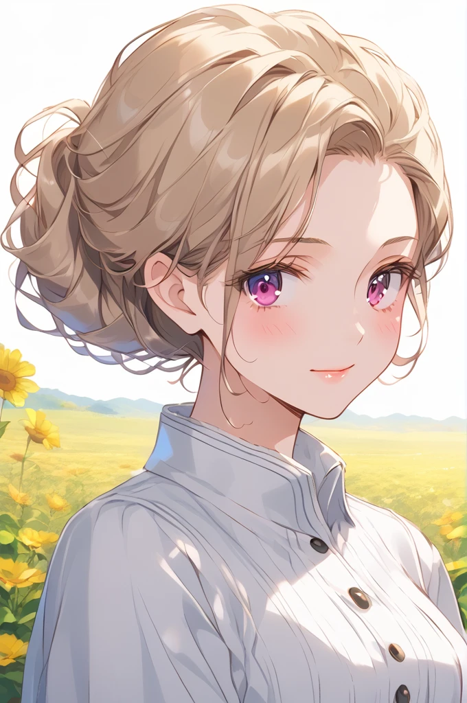 the world most beautifully face, of the Aristocratic beauty face like Grace Kelly fusion with Audrey Hepburn beauty.Golden fields by Helen breznik, on the background is like ripples all over the image and a poppy golden silver field