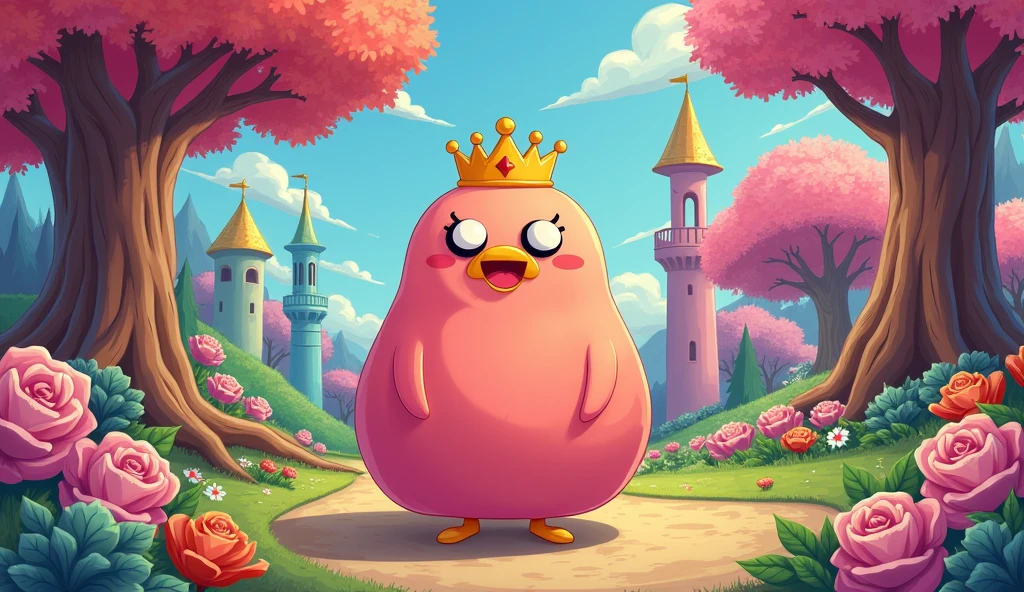 Princess jujube, Adventure Time, realist art, best qualityer, Friendly Aura, Sweet Kingdom Scenario, Ambientação anos 80', dark fantasy style