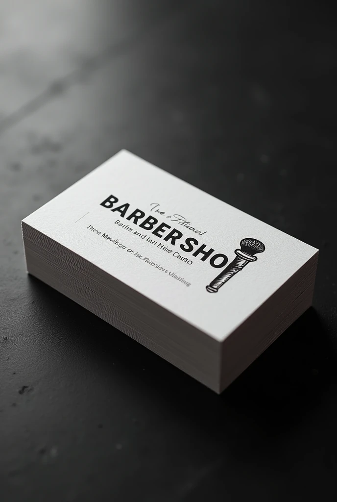 Create a business card for a barbershop, with a black and white background, with the name of the barbershop and the phone number +573015257788
