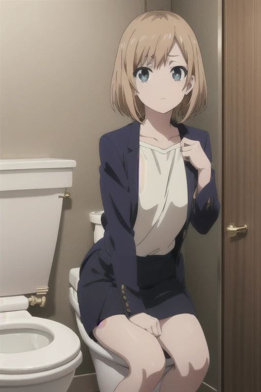 alone, One girl, View your viewers, 2D, anime, anime (toilet:1.3), Aoi Miyamori,
