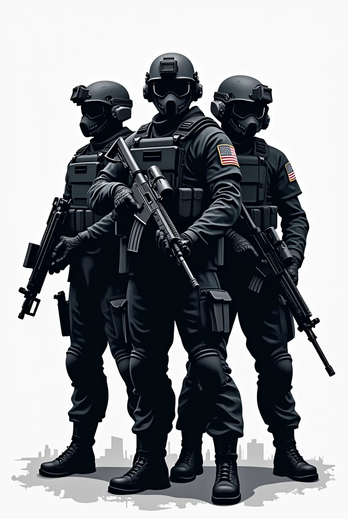 Design a logo of a country's national security soldiers it's known for rude and aggressive behavior