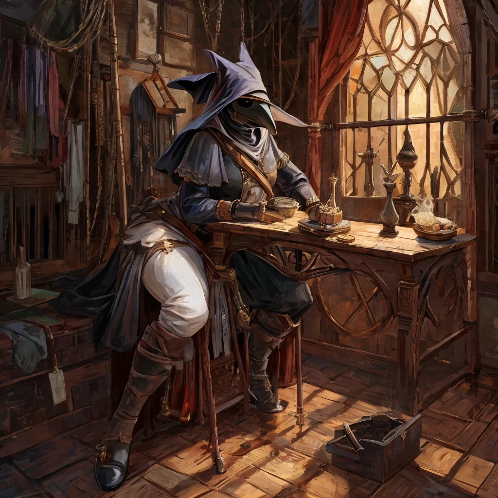 woman,Plague doctor,???????,Constraints