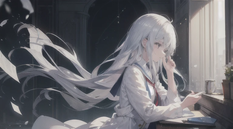 beautiful、ephemeral、Silver Marble Skin、hope、Highest quality、uniform、clear、cute、Lonely、Mature、Very delicate、student、Bright and dark atmosphere