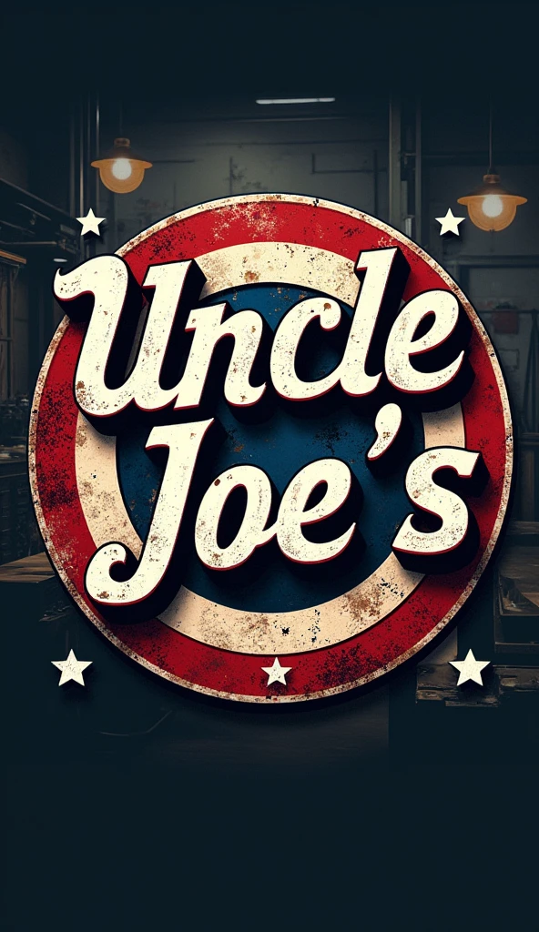 Create a logo for a car repair shop with the lettering (Uncle Joe's Custom's GmbH) the logo should be in USA style.