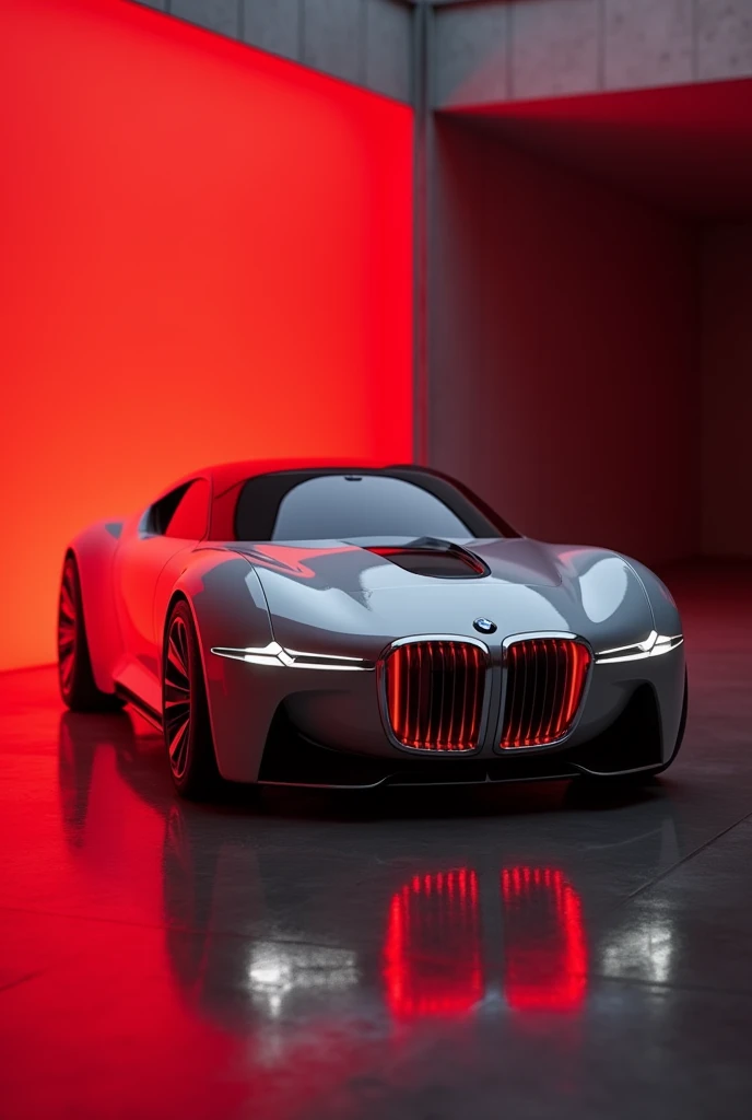 Duck-like BMW car, red light