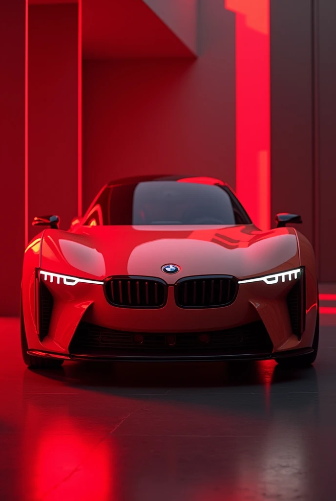 Duck-like BMW car, red light