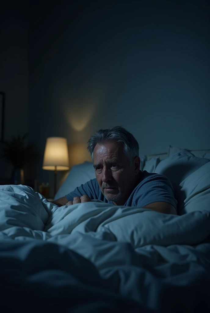 A middle age trying to sleep at night , but not , frustrated due to sleeplessness ,
You tube thumbnails size