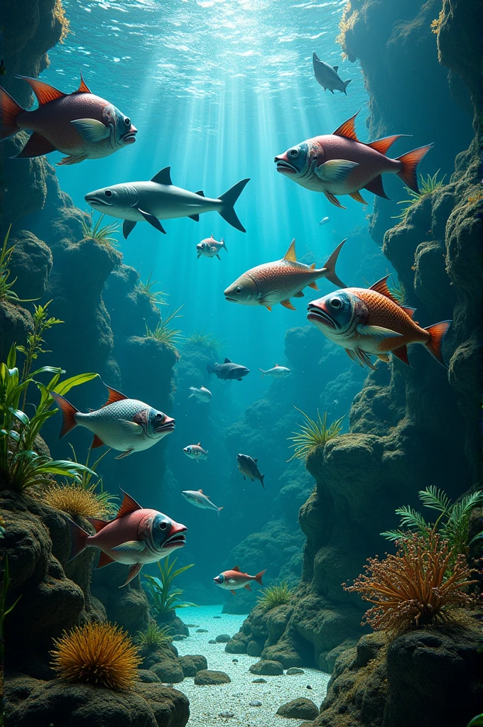 Acquarium tank with dangerous fishes