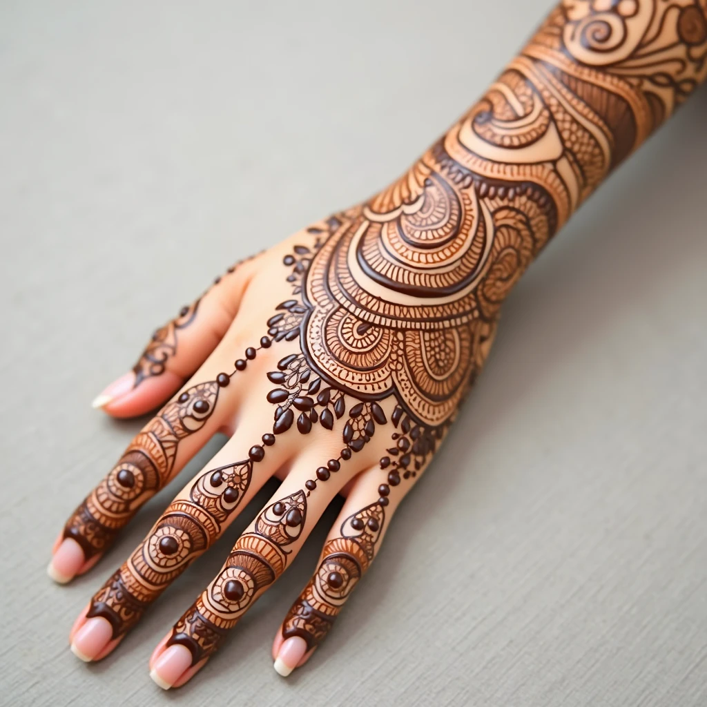 generate more Arabic mehndi design on hand