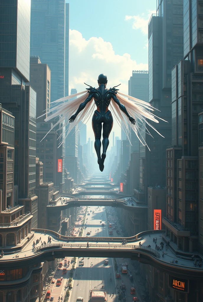 flying flight in city