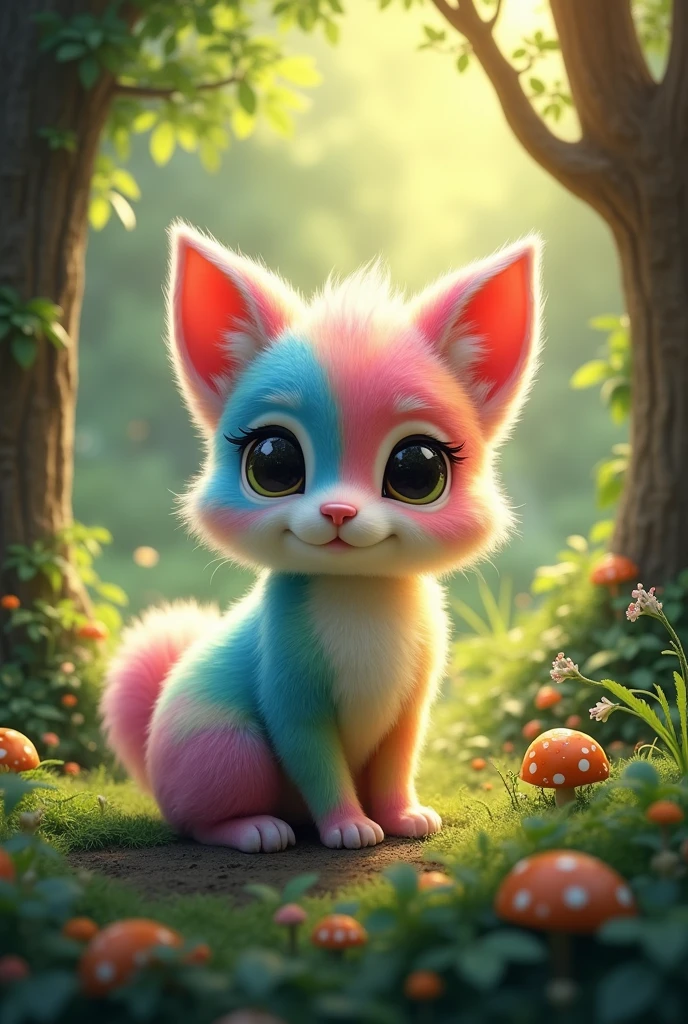 beautiful animal, cute, colorful, in forest