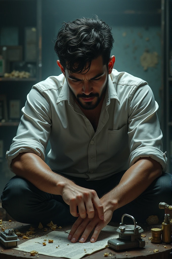 A small image of a man working hard with sigma rule disstroying education system