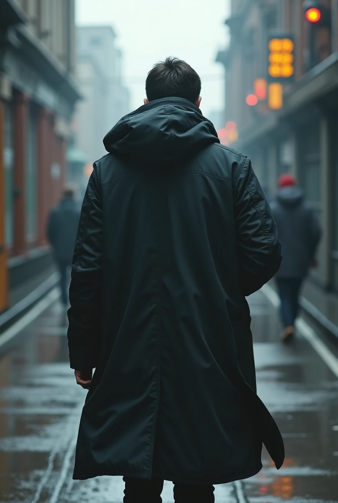 Finally, he took off his coat entirely and continued on his way."
