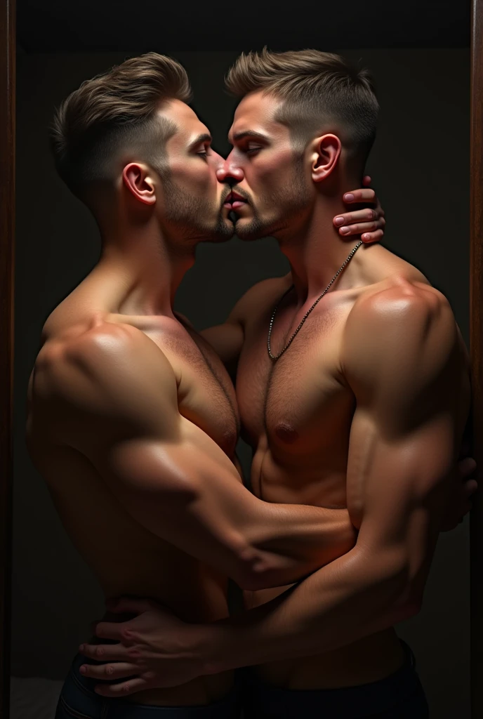 white men kissing with tongue