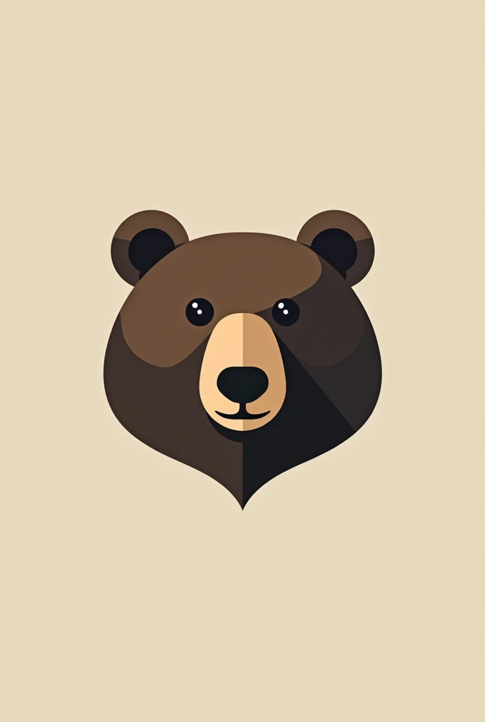 Stylized bear head: A simple, A modern design of a bear head can be used as an icon or an integral part of the logo .Bear silhouette: A discreet silhouette of a bear running or sitting, a face of a bear of neutral emotion, made of circles and simple lines