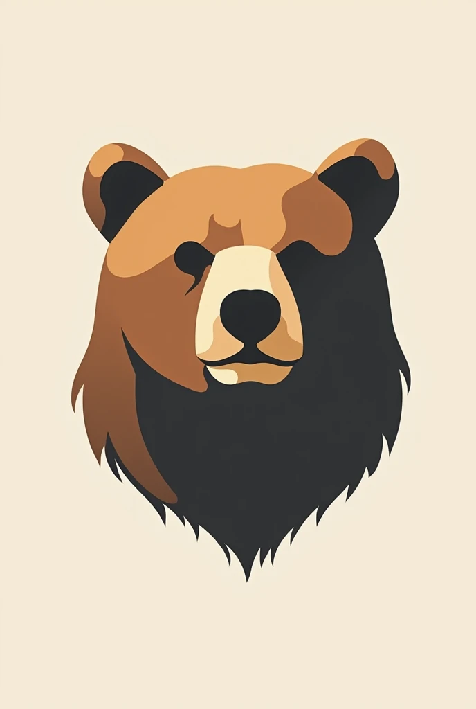 Stylized bear head: A simple, A modern design of a bear head can be used as an icon or an integral part of the logo .Bear silhouette: A discreet silhouette of a bear running or sitting, a face of a bear of neutral emotion, made of circles and simple lines 