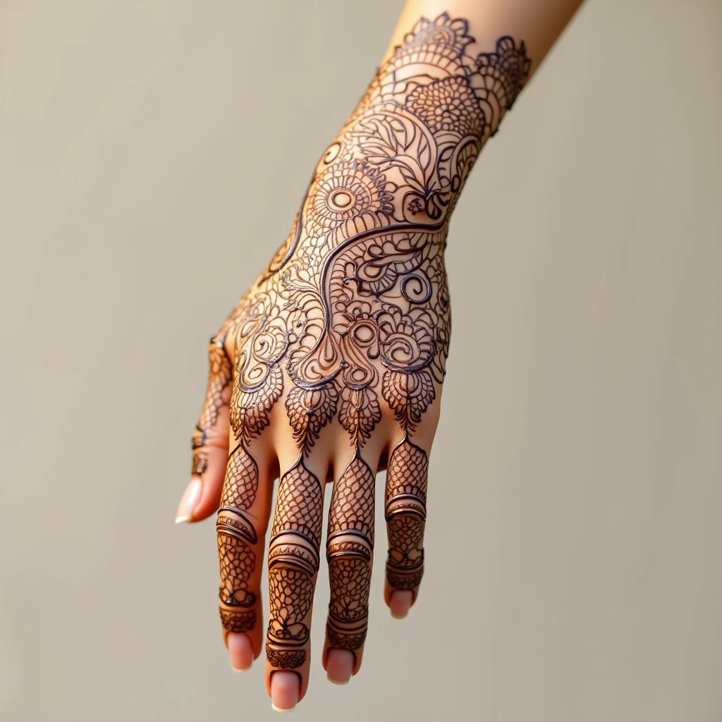 generate more Arabic mehndi design on hand