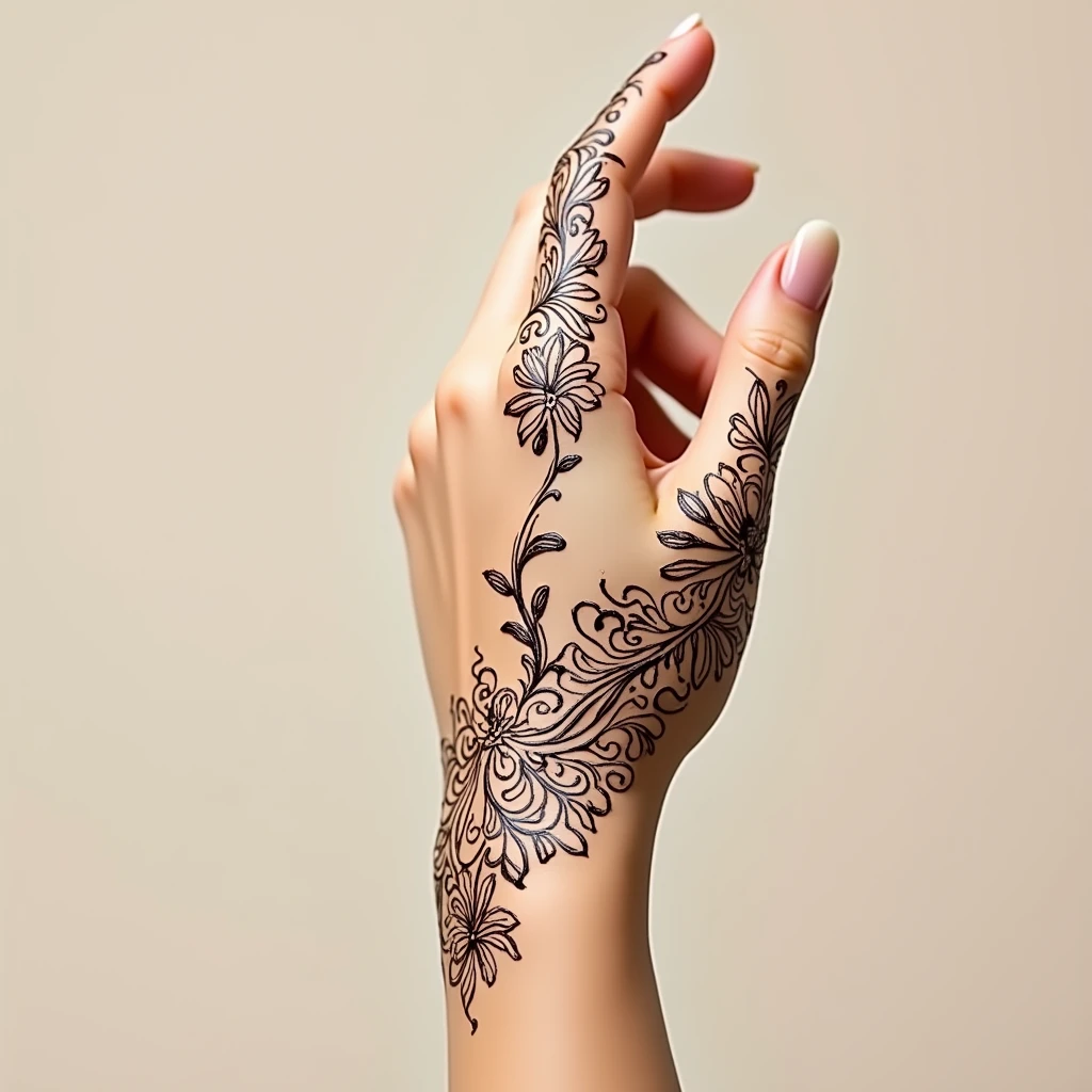 generate more Rajasthani mehndi design on hand