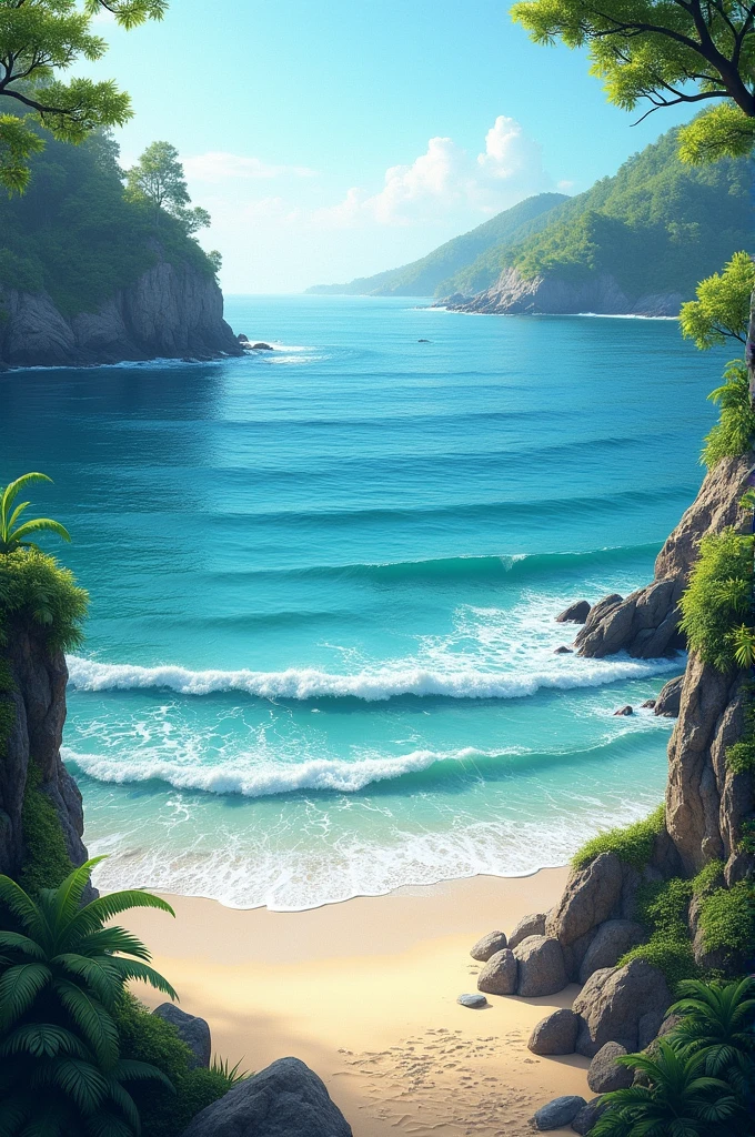 Realistic nature photo with sea water