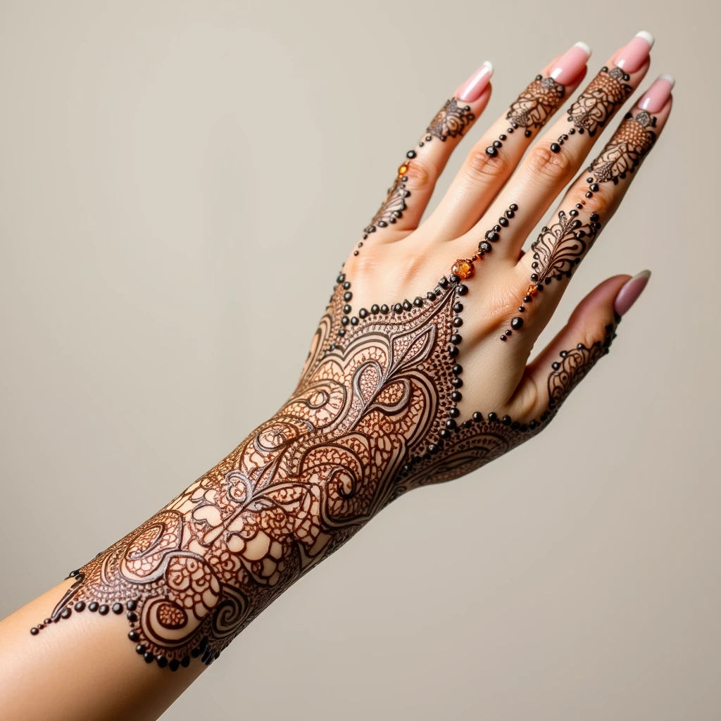 generate more Arabic mehndi design on hand