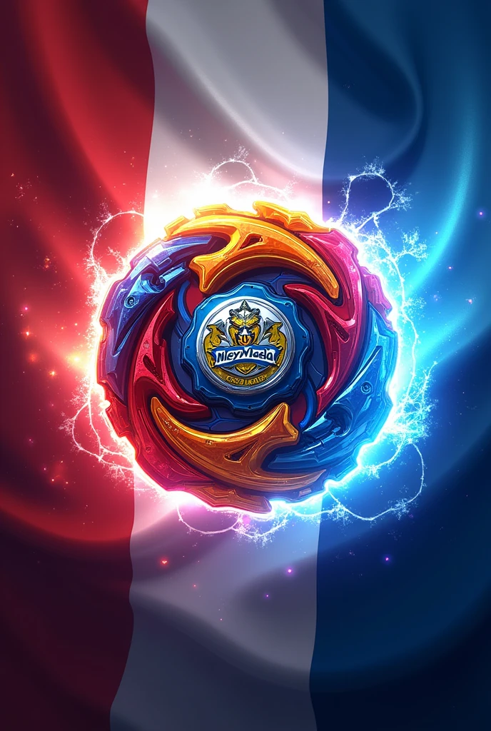 Create a Facebook cover that is of beyblade and that has the colors of the Costa Rican flag and that says the words: Beyblade Costa Rica