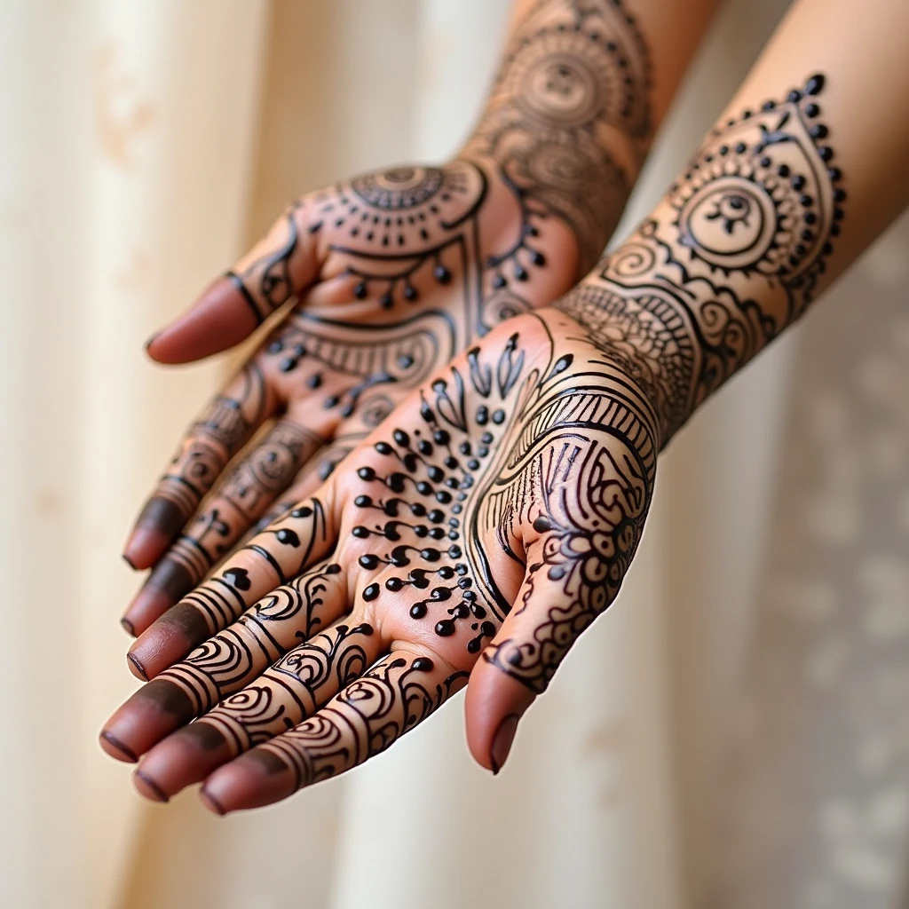 generate more Bridal mehndi design on hand