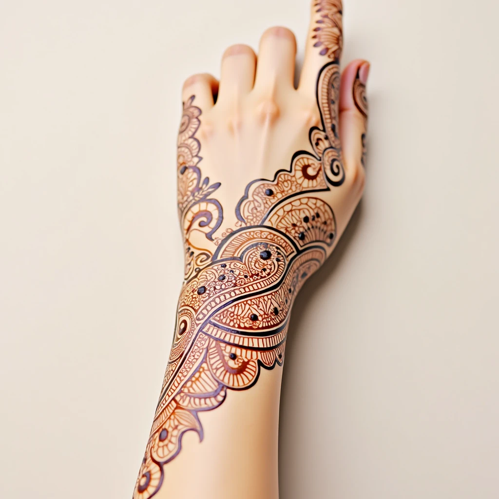 generate more Gol Tikki mehndi design on hand