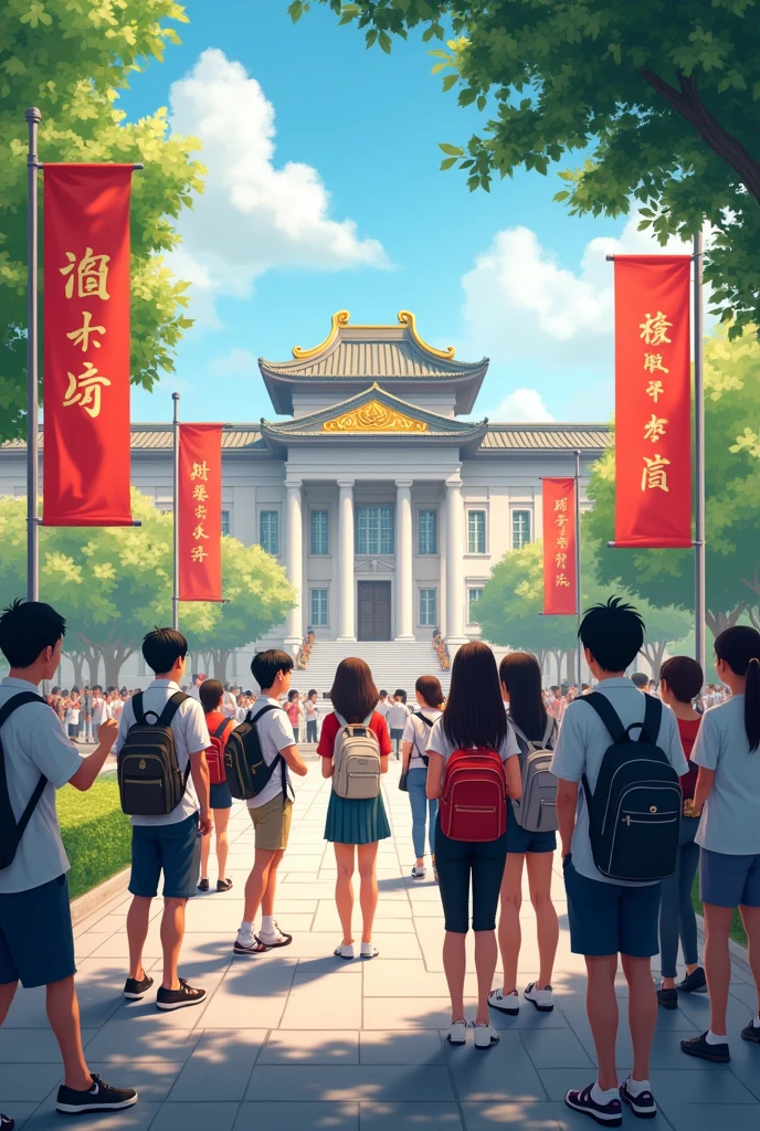 Chinese University Registration，Students have happy expressions on their faces