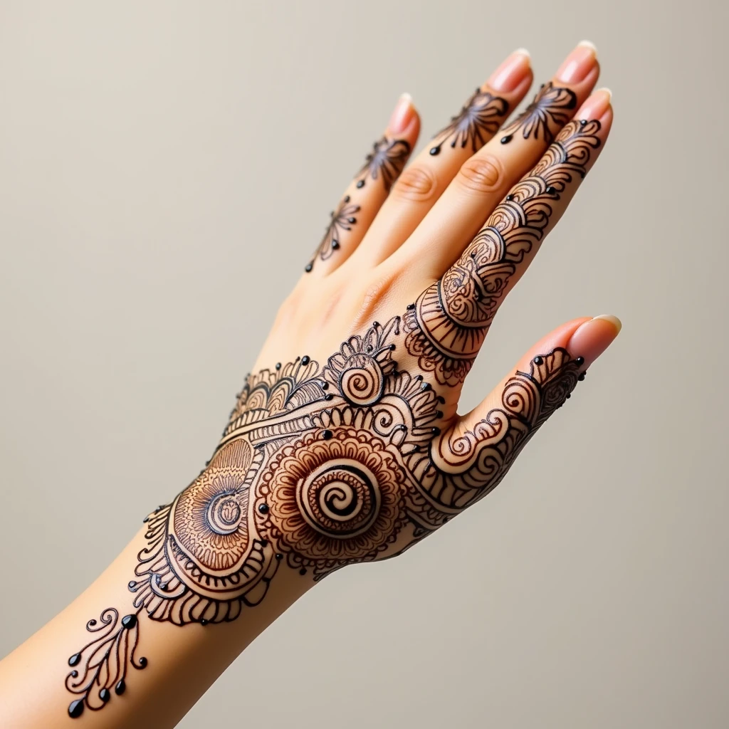generate more Arabic mehndi design on hand