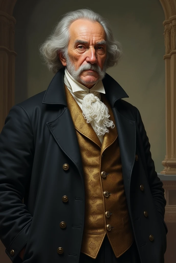 Old man, with gray hair, dressed like a nobleman 