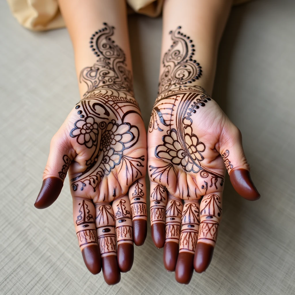 generate more Shadi Special mehndi design on hand