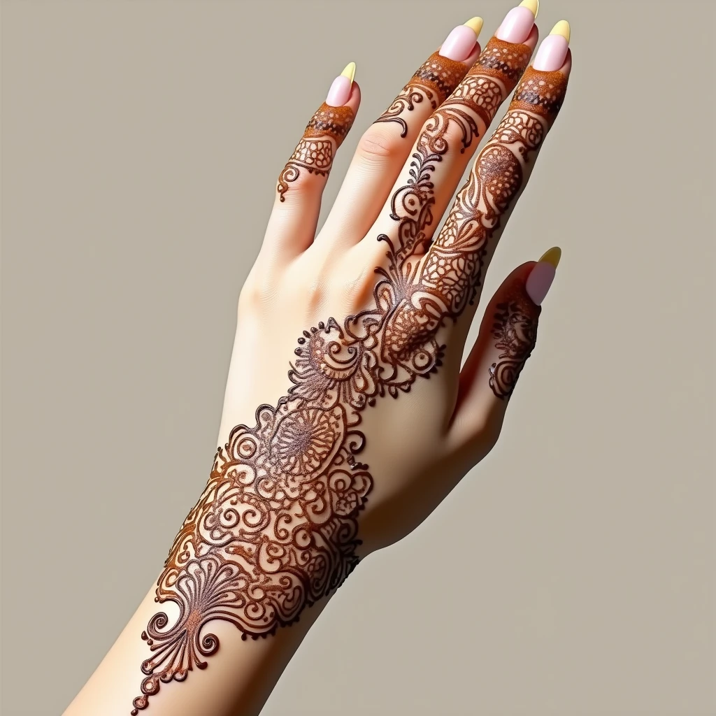 generate more Arabic mehndi design on hand