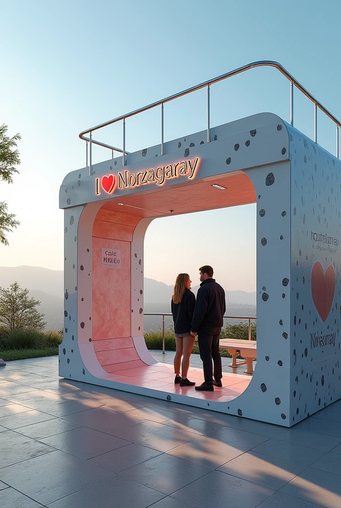 Can you make a " I ❤️ Norzagaray" viewtype with a viewdeck on the back of it, like humans can take a picture near at the "I ❤️ Norzagaray", also dont make a background only make a viewdeck on the back of "I ❤️ Norzagaray". dont hung the "I ❤️ Norzagaray". Make a viewdeck
make the image clear nd make the spellings are correct